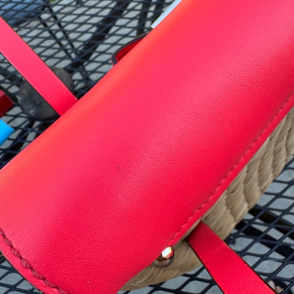 Kate Spade Luisa Straw and Red Leather Bag - Picture 8 of 12